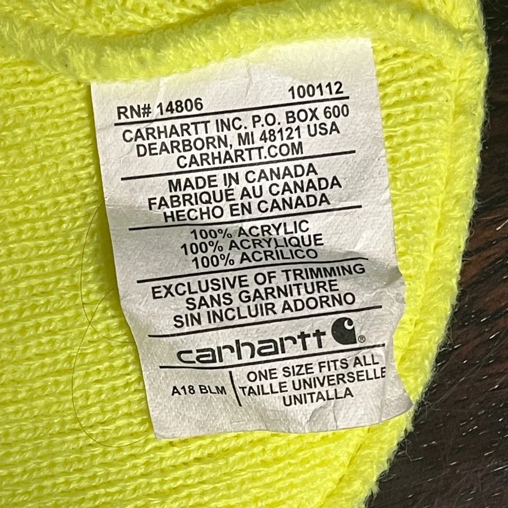 Carhartt Yellow Beanie Hat